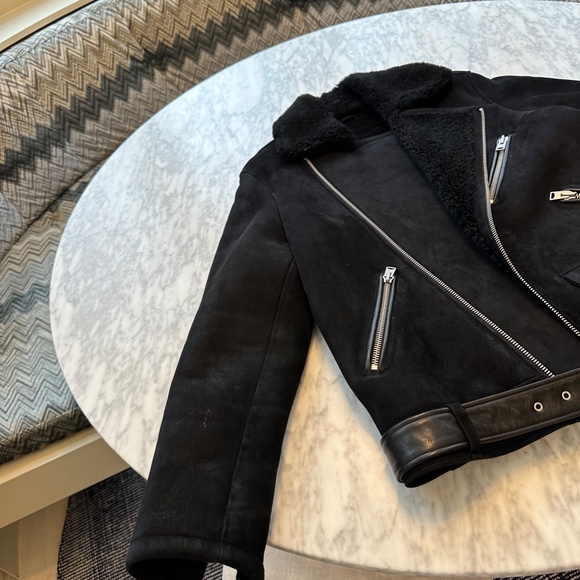 ALL SAINTS Shearling/Sheepskin Coat - Picture 2 of 10